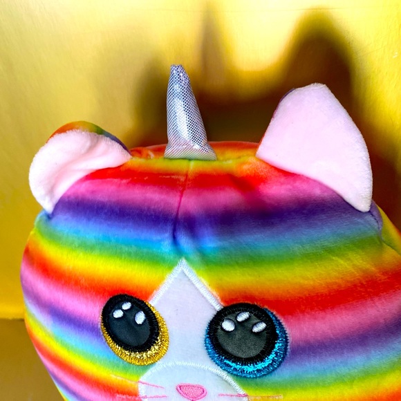 TY SQUISH -A-BOO UNICORN RAINBOW CAT HEATHER PLUSH EMBROIDERED FACE 2 ULTRA SOFT - Picture 3 of 9
